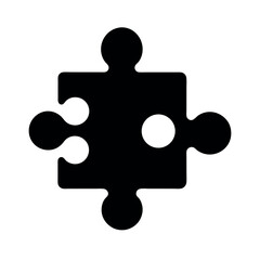 Simple Puzzle Black Vector Silhouette Design