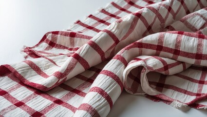 Fototapeta premium Checkered fabric placemat displayed on background