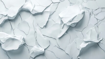 Fototapeta premium Artistic wall sculpture made from white marble with flowing curves and smooth texture image
