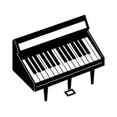 Fototapeta premium Mini Keyboard Toy Black Vector Silhouette Drawing