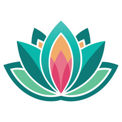 Abstract flower and leaf vector logo design element illustration