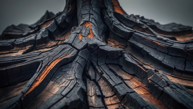 Charry Tree: Firewood, Rust, and Blackened Surface Art