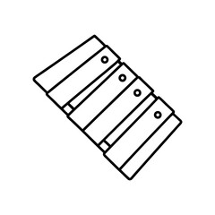 Xylophone Toy Outline Line Art Vector Illustration