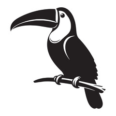 Beak and Balance Toucan silhouette – Toucan illustration – Minimalist Toucan vector – Bird silhouette

