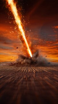 Meteorite Impact on Earth &ndash; Epic Cinematic Visualization of Cosmic Collision