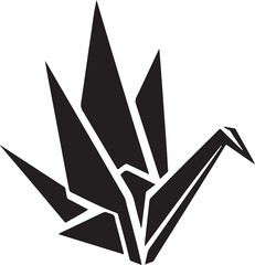 Silhouette vector EPS of a paper crane. Perfect for origami, minimal design, creativity, peace, and traditional Japanese art themes.