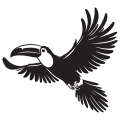 Toucan silhouette with natural symmetry – Toucan illustration – Minimalist Toucan vector – Bird silhouette

