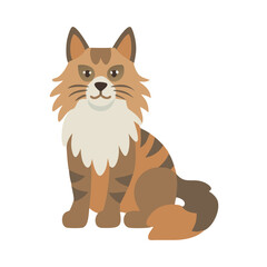 Cartoon vector illustration of a cute ginger cat sitting