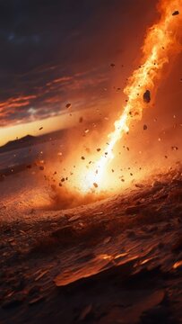 Meteorite Impact on Earth &ndash; Epic Cinematic Visualization of Cosmic Collision