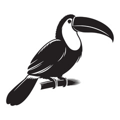 Tropical Icon Toucan silhouette – Toucan illustration – Minimalist Toucan vector – Bird silhouette

