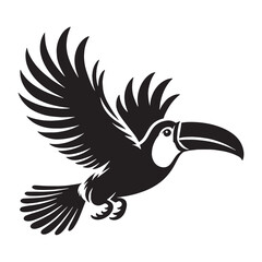 Vibrant Stance of a Toucan silhouette – Toucan illustration – Minimalist Toucan vector – Bird silhouette

