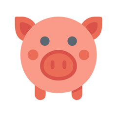 Cute flat illustration of a stylized pink pig face