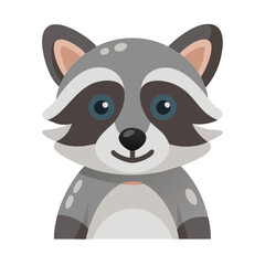 Cartoon raccoon vector illustration isolated on black background