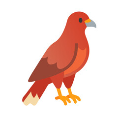 Stylized illustration of a perched red hawk or falcon