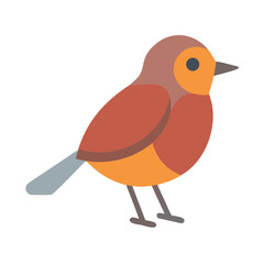 Cute cartoon bird vector illustration on black background