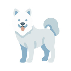 Cute cartoon dog illustration on black background studio shot