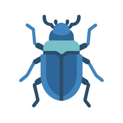 Blue beetle insect vector illustration against black background