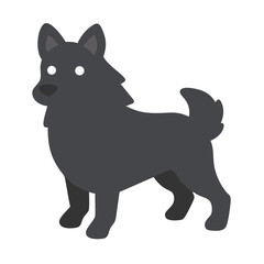 Simple vector illustration of a gray dog silhouette isolated