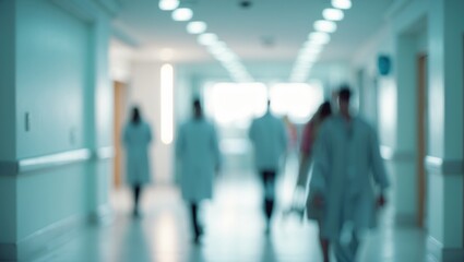 Abstract view of a sleek hospital corridor in blur