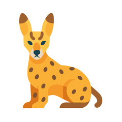 Geometric serval cat illustration on a plain black background