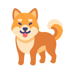 Adorable Shiba Inu Character Illustration on Black Background