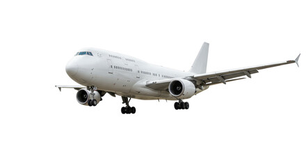 Isolated White Commercial Airplane