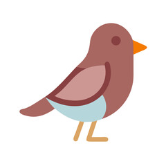 Minimalist flat illustration of a stylized bird on black