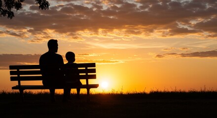 Obraz premium Quiet Moment of Dad and Kid
