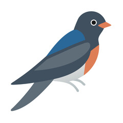 Stylized barn swallow illustration on black background, vector image