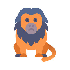 Flat design lion illustration against black background for advertising