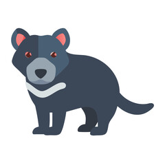Cartoon Tasmanian devil on black background stock image