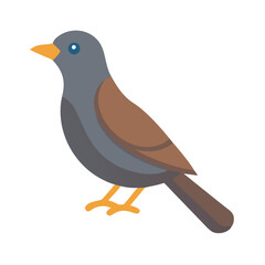 Simple vector graphic of a brown and gray bird
