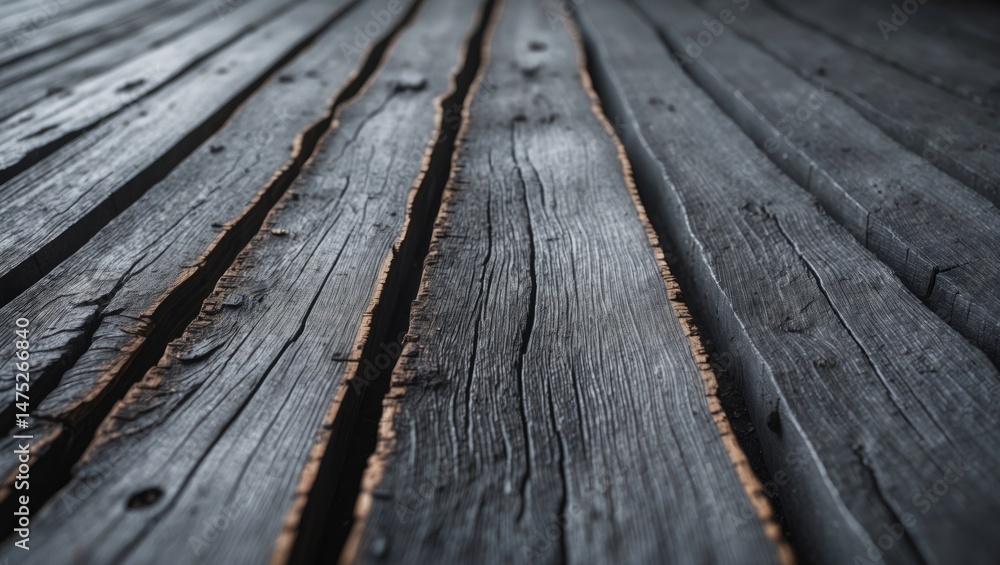 Poster vintage-style burnt wood texture with horizontal planks and rustic design background