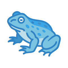 Blue frog cartoon illustration isolated on black background