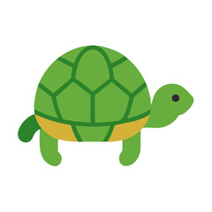 Simple Green Turtle Cartoon Illustration on a Black Background