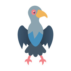 Fototapeta premium Cute cartoon bird illustration on black background art