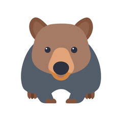 Flat design brown bear on black background stock image