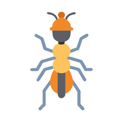 Stylized ant illustration on a black background