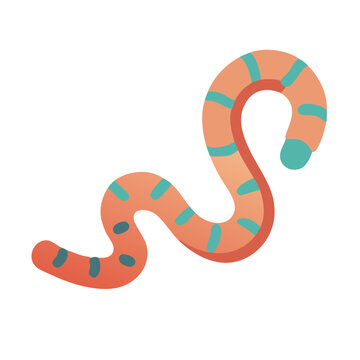 orange worm with blue stripes clip art preview