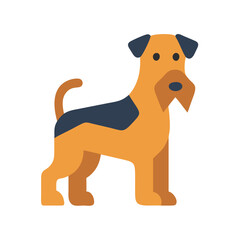 Simple flat vector illustration of Airedale Terrier dog