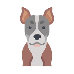 Fototapeta premium Minimalist style dog illustration portrait on black background