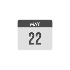 calender icon, 22 may icon with white background