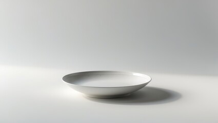 White ceramic plate isolated on a clean white background