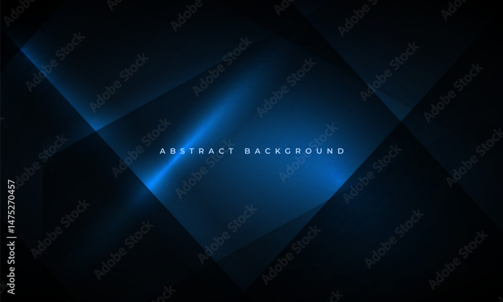 Poster dark abstract background with geometric dynamic glowing blue diagonal lines. modern trendy backdrop 