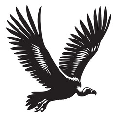 Distant Glide Vulture silhouette – Vulture illustration – Minimalist Vulture vector – Bird silhouette

