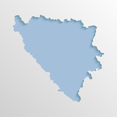 Vector map Bosnia Herzegovina, inner shadow