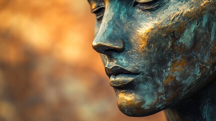 A close-up shot of an abstract justice sculpture blends innovative artistry with age-old ideas