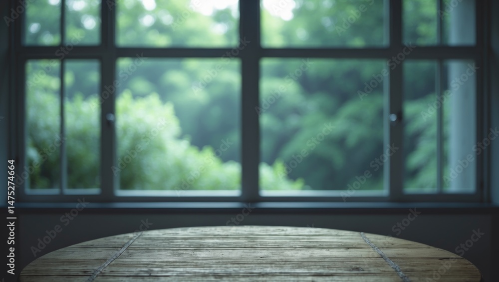 Poster Backgrounds of table and window in a space environment