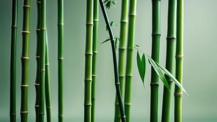 Fototapeta premium Bamboo stalks abundant on a background