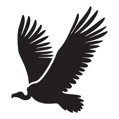 Strong-Necked Vulture silhouette – Vulture illustration – Minimalist Vulture vector – Bird silhouette

